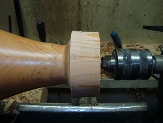 The piece is mounted on the taper 