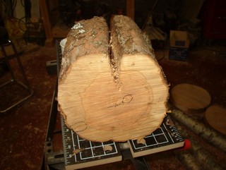 section oriented on the lathe