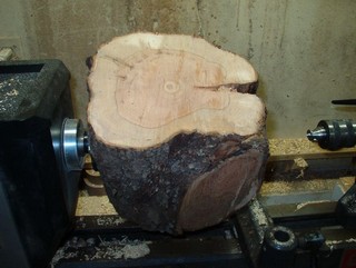 the piece is mounted to the lathe the piece is mounted to the lathe