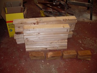 Cutting the parts for the new compost bin