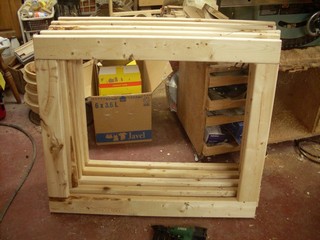 All four compost bin frames completed and needing covers
