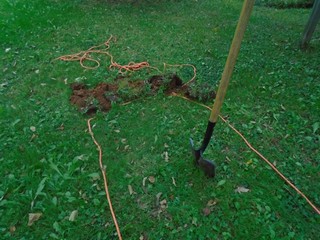 The removed soil is laid at the outside of the far end of the bed The removed soil is laid at the outside of the far end of the bed