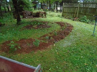 The bed is done and watered in The bed is done and watered in