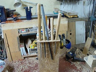  the finished hook tool with other woodturning tools