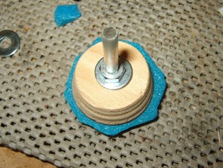 attaching a rubber pad with hot glue