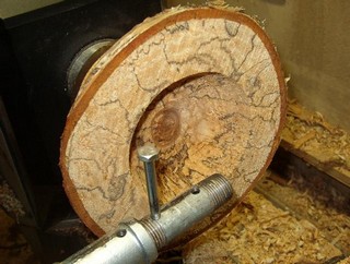 inside of the bowl is turned away.