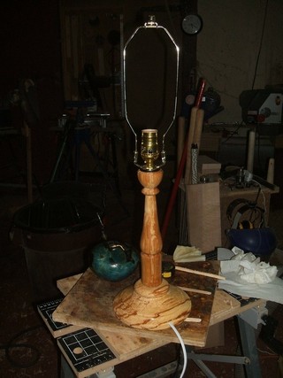 shot in the shop with the finish drying