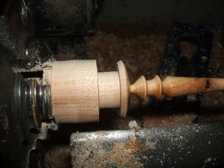 use a parting tool to make a 3/4"  or 5/8" tenon 