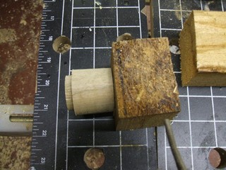 hot glue to fasten the waste block 