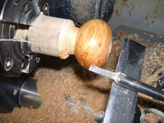 Hollowing begins with straight tool 