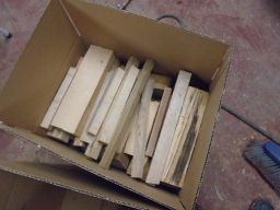 a box of short spindles gets collected   
