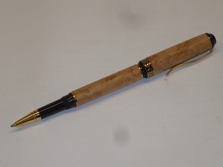 rollerball turned from figured, bird's eye' maple rollerball turned from figured, bird's eye' maple