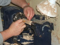 wood turning project awl: marking out