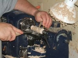 	Cut in with your parting tool and calipers to leave a spot where the ferrule will eventually go.	