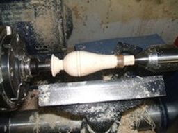 	Return your piece to the lathe, replace the tail stock and snug things up. 	