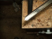 woodturning tool: bowl gouge drill top view
