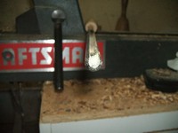 wodturning tool: bowl gouge drill end view